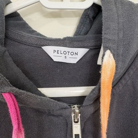 Peloton Black Zip-Up Hoodie with Pink Logo - size SM - Picture 2 of 5